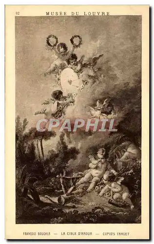 Ansichtskarte AK Musee Du Louvre Francois Boucher La Cible D&#39Amour Cupid&#39s Target Paris