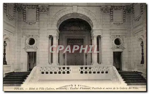 Ansichtskarte AK Tours Hotel de Ville Escalier d&#39honneur Vestibule et entree de la Galerie des Fites