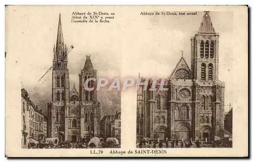 Cartes postales Abbaye De Saint Denis Au Debut Avant l&#39Incendie