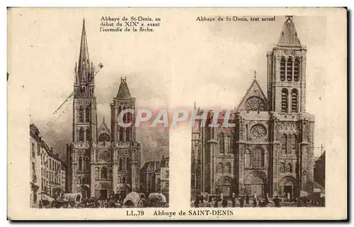 Cartes postales Abbaye De Saint Denis Au Debut Avant l'Incendie