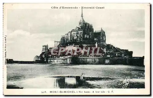 Ansichtskarte AK Mont St Michel a Mer Basse A Low tide