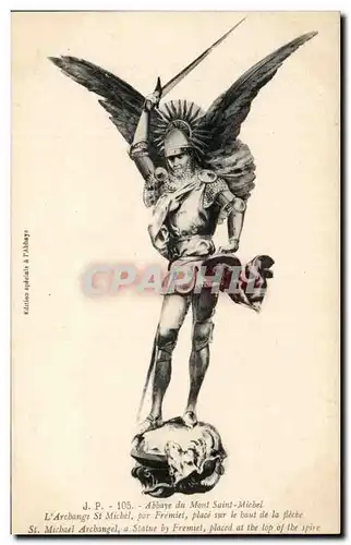 Cartes postales Abbaye du Mont Saint Michel L'Archange St Michel par Fremiet