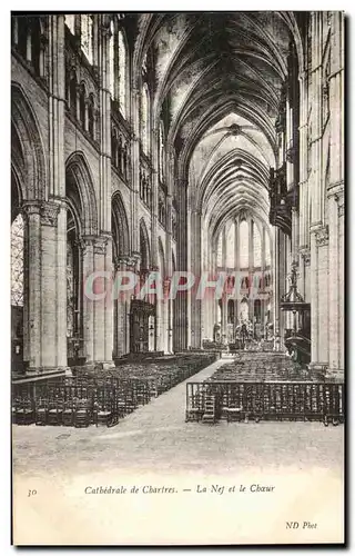 Ansichtskarte AK Cathedrale de Chartres La Nef et le Choeur