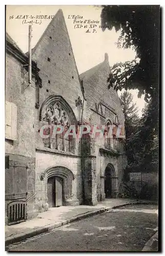 Cartes postales Azay le Rideau L&#39Eglise Porte d&#39Entree