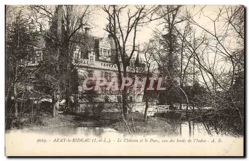 Ansichtskarte AK Azay le Rideau Le Chateau et le Parc Vus des Bords de l&#39Indre