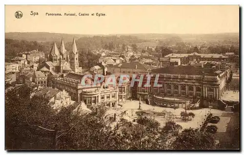 Cartes postales Spa Panorama Kursaal Casino Et eglise