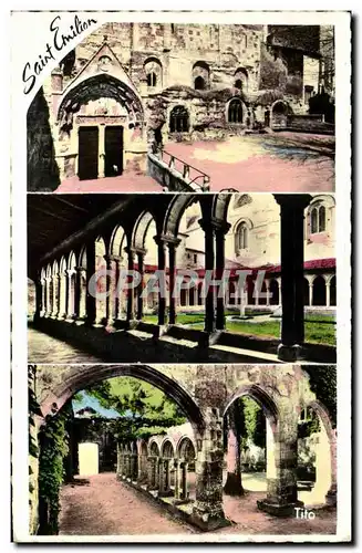 Cartes postales Saint Emilion Eglise Monolithe et Souterraine Cloitre da l&#39Eglise Collegiale Cloitre des Cord