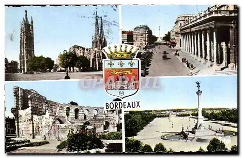 Cartes postales Bordeaux La Cathedrale Le Grand Theatre Le Palais Gallien Les Quinconces