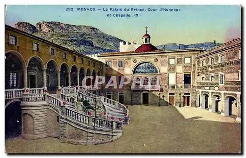 Cartes postales Manaco Le Palais du Prince Cour d'Honneur Et Chapelle