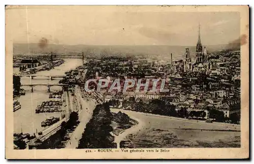 Cartes postales Rouen Vue Generale Vers La Seine