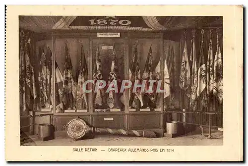 Ansichtskarte AK Salle Petain Drapeaux Allemands Pris En 1914 Musee de l&#39armee Invalides Paris Militaria