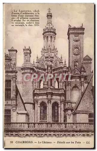 Cartes postales Chambord Le Chateau Details sur les Toits