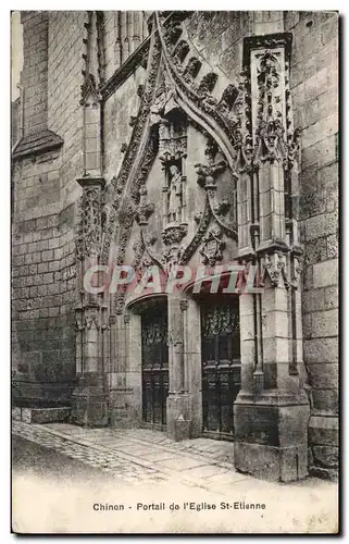 Ansichtskarte AK Chinon Portail De l&#39Eglise St Etienne