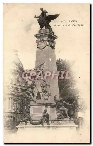 Cartes postales Paris Monument de Gambetta