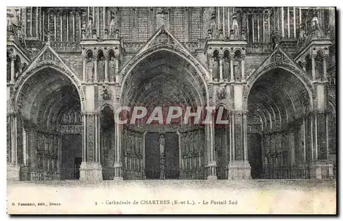 Cartes postales Chartres Le Portail Sud