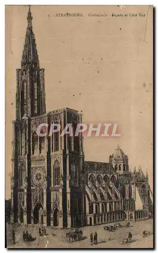 Ansichtskarte AK Strasbourg Cathedrale Facade et Cote Sud