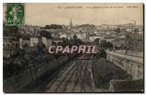 Ansichtskarte AK Angouleme Vue Generale prise de la Gare Train