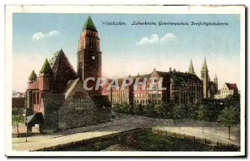 Cartes postales Wiesbaden Lutherkirche Gutenbergschule Dreifaltigkeitskirche