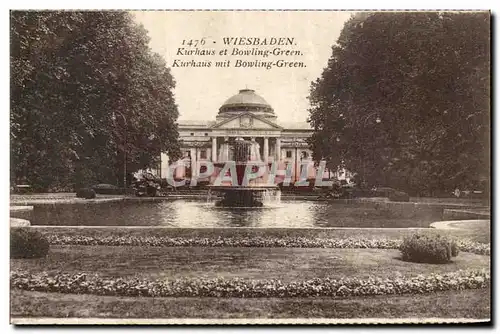 Cartes postales Wiesbaden Kurhaus et Bowling Green Kurhaus mit Bowling Green