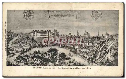 Cartes postales Thouars Vne Generale de la Ville au 17eme