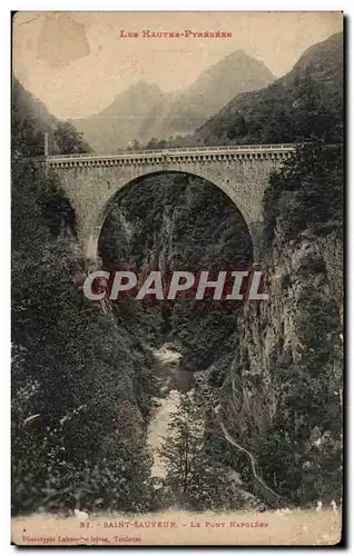 Ansichtskarte AK Les Hautes Pyrenees Saint sauveur Le pont Napoleon