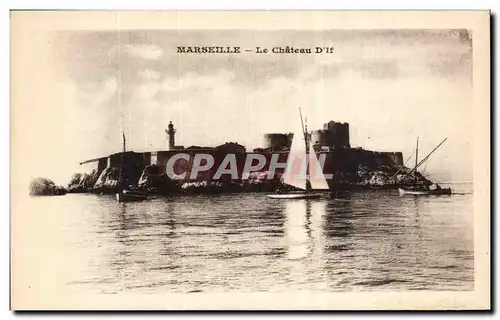 Cartes postales Marseille Le Chateau d&#39If Bateau