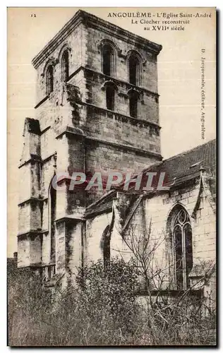 Ansichtskarte AK Angouleme L&#39Eglise Saint Andre Le Clocher reconstruit