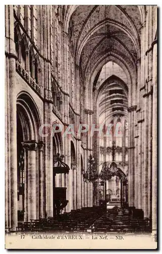 Cartes postales Cathedrale d'Evreux La Nef