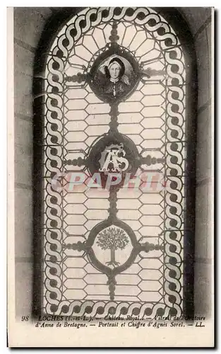 Cartes postales Loches Chateau Royal d&#39Anne De Bretagne Portrail Et Chiffre d&#39Agnes Sorel