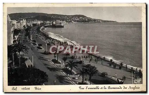 Cartes postales Nice Vue d&#39ensemble et la Promenade des Anglais