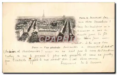 Cartes postales Paris Vue Generale Tour Eiffel