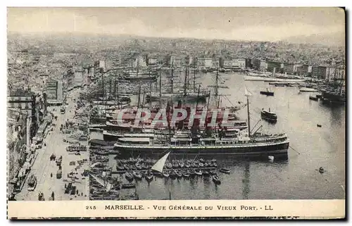 Ansichtskarte AK Marseille Vue Generale Du Vieux Port Bateaux