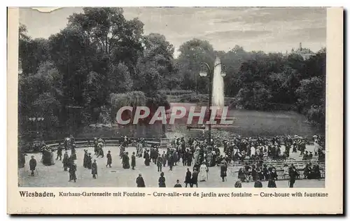 Cartes postales Wiesbaden Kurhaus Gartenseite Mit Cure Salle Vue de Jardin Cure House Garben Site