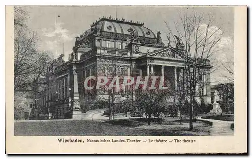 Ansichtskarte AK Wiesbaden Nassauisches Landes Theater Le Theatre The Theatre