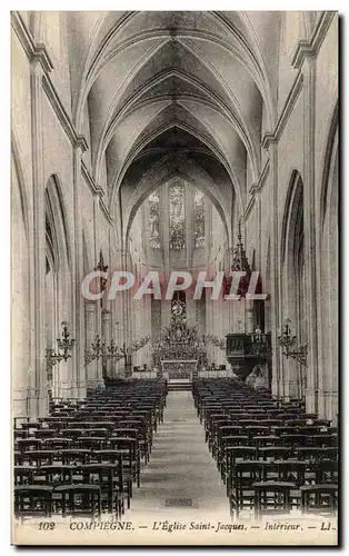 Ansichtskarte AK Compiegne L&#39Eglise Saint Jacques Interieur