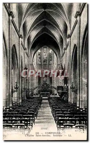 Ansichtskarte AK Compiegne L&#39Eglise Saint Antoine Interieur