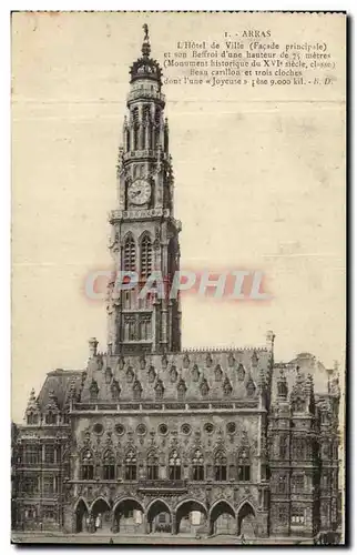 Cartes postales Arras L&#39Hotel de Ville et Son Beffroi d&#39une hauteur de Monument historique