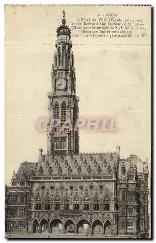 Cartes postales Arras L'Hotel de Ville et Son Beffroi d'une hauteur de Monument historique