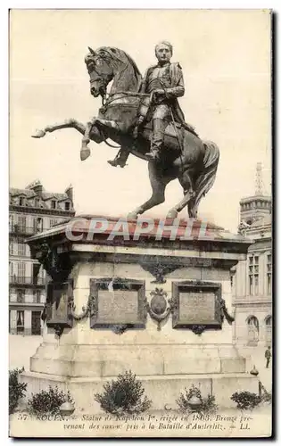 Ansichtskarte AK Rouen Statue de Napoleon 1er erigee en Bronze provenant des canons pris a la Bataille d&#39Auste