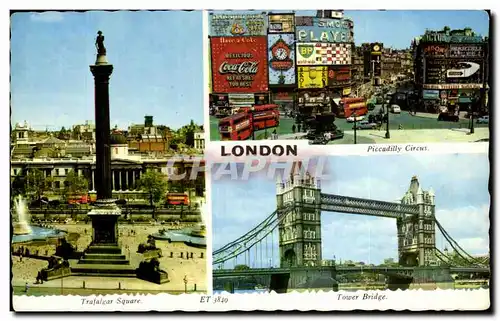 Ansichtskarte AK London Piccadilly Circus Trafalgar Square Tower Bridge