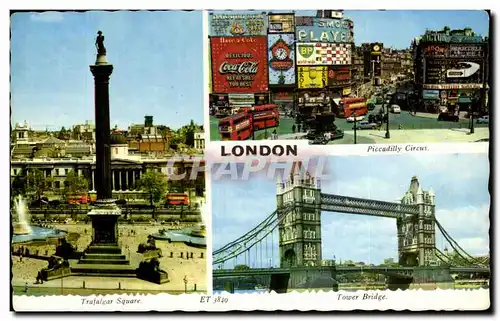 Cartes postales London Piccadilly Circus Trafalgar Square Tower Bridge