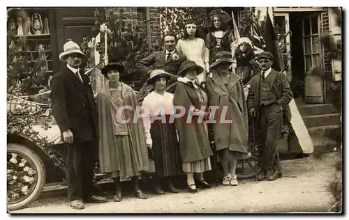 CARTE PHOTO Famille Alsace Automobile