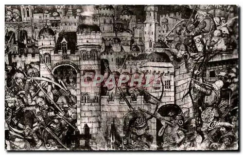 Cartes postales moderne Saumur Eglise Notre Dame de Nantilly Siege de Jerusulem fragment de Tapisserie