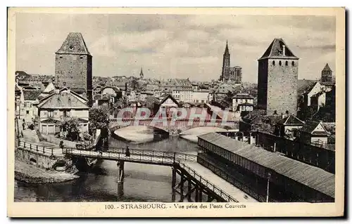 Ansichtskarte AK Strasbourg Vue Prise des ponts couverts