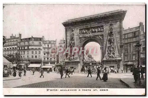 Cartes postales Paris Boulevard et porte St Denis