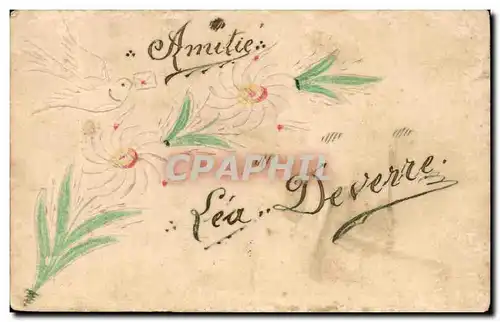 Ansichtskarte AK Fantaisie Colombe Fleurs Amitie Lea Deverre