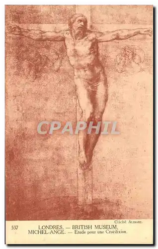 Ansichtskarte AK Londres British Museum Michel Ange Etude pour une Crucifixion