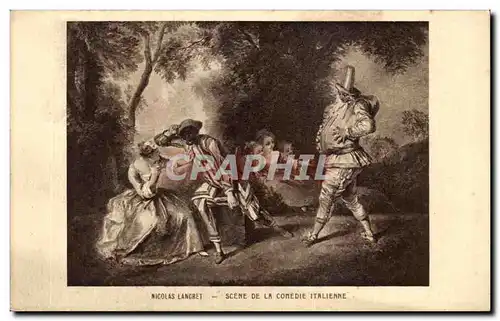 Ansichtskarte AK Nicolas Lancret Scene De La Comedie italienne