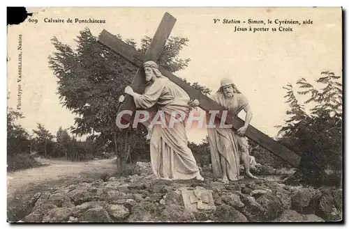 Cartes postales Calvaire De Pontchateau Simon le cyreneen aide Jesus A porter Sa Croix