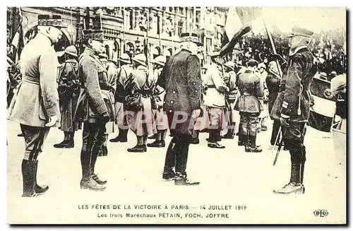 REPRO Les Fetes De la Victoire A Paris Les trois Marechaux Petain Foch Joffre